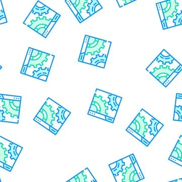 Settings and seo optimization working mechanism vector seamless pattern Stockillustratie