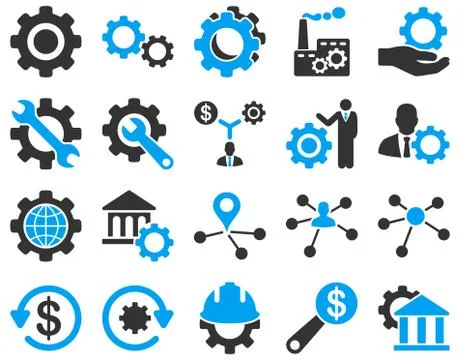 Settings and Tools Icons Stock Illustration