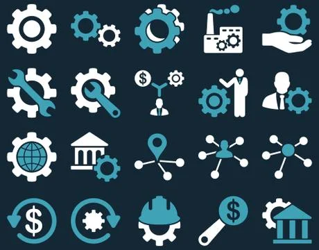 Settings and Tools Icons Stock Illustration