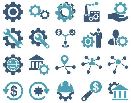 Settings and Tools Icons Stock Illustration