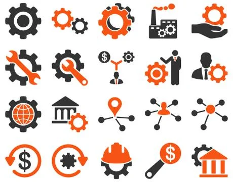 Settings and Tools Icons Stock Illustration