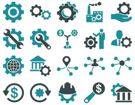 Settings and Tools Icons Stock Illustration