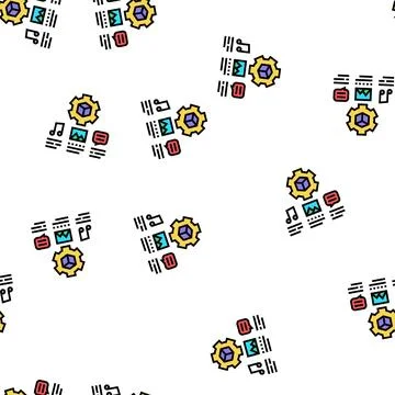 Settings of audio, image and test ugc vector seamless pattern Stockillustratie