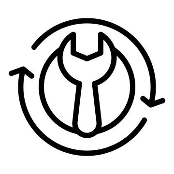 Settings backup icon, outline style 库存插图