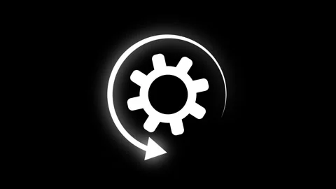 Settings - black icon on the white button. Symbol on the mechanic theme. se.. Stock Footage 307976644