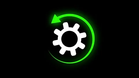 Settings - black icon on the white button. Symbol on the mechanic theme. se.. Stock Footage 307976823
