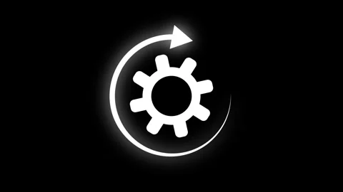 Settings - black icon on the white button. Symbol on the mechanic theme. se.. Stock Footage 307976824