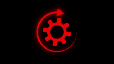 Settings - black icon on the white button. Symbol on the mechanic theme. se.. Stock Footage 307976858