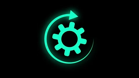 Settings - black icon on the white button. Symbol on the mechanic theme. se.. Stock Footage 307980551