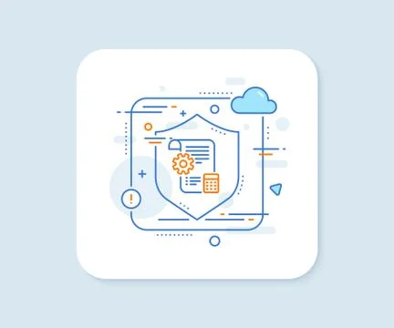 Settings blueprint line icon. Engineering cogwheel tool sign. Vector Stockillustratie