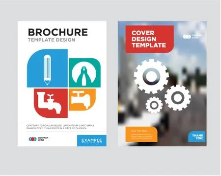 Settings brochure flyer design template Illustrazione stock