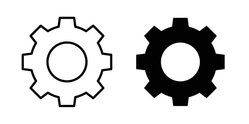 Settings button icon Illustration Eps10 for web or app Stock Illustration