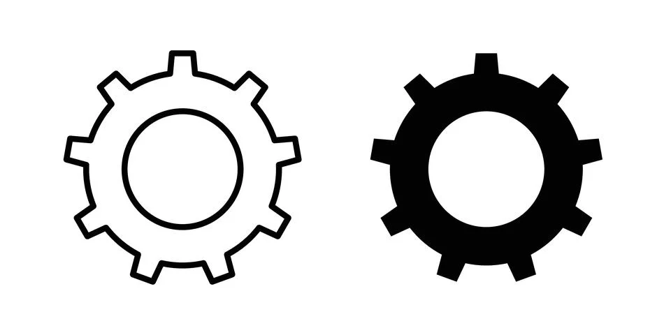Settings button icon illustration. Pixel perfect vector graphics イラスト素材