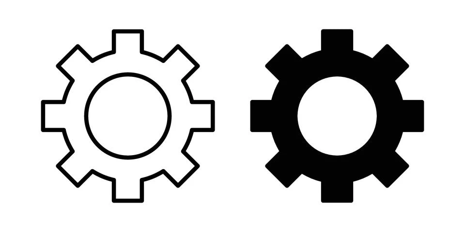 Settings button icon or illustration vector symbols Illustrazione stock