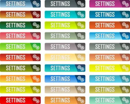 Settings buttons Stock Illustration