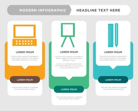 Settings, Canvas, Laptop infographic Stock Illustration