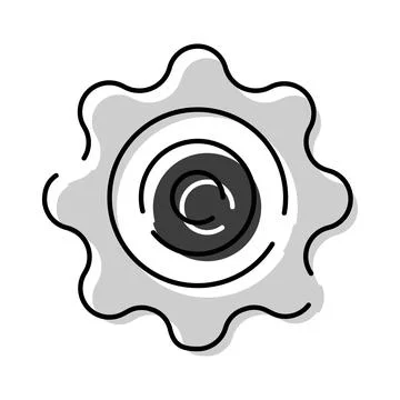 Settings cogwheel icon representing customization and system preferences イラスト素材