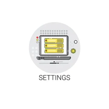 Settings Computer Technical Service Icon Stock Illustration