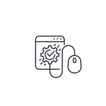 Settings, configuration, control page vector line icon Stock Illustration