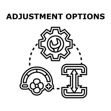 Settings configuration options with preferences management Stock Illustration