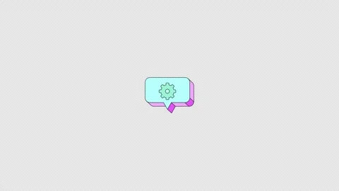 Settings configuration popup alert bubble neubrutalism UI element animation Stock Footage 336186693