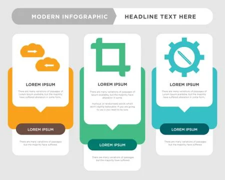Settings, Crop, Cloud computing infographic Stock Illustration