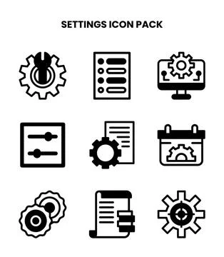 Settings DuoTone Collection Icons Pack Stock Illustration