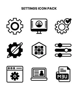 Settings DuoTone Graphics Icons Pack Stock Illustration