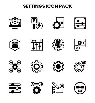 Settings DuoTone Scalable Icons Pack Stock Illustration