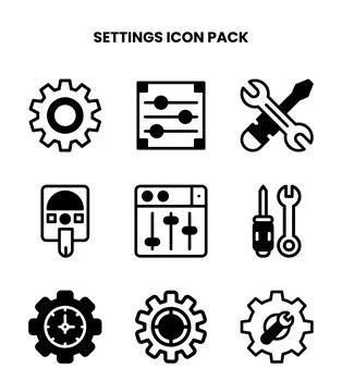 Settings DuoTone Set Icons Pack Stock Illustration