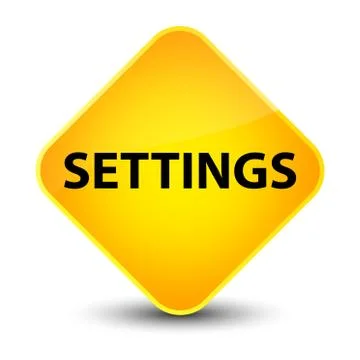 Settings elegant yellow diamond button Stock Illustration