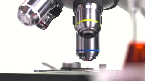 Settings elements of a microscope Video stock 64287838