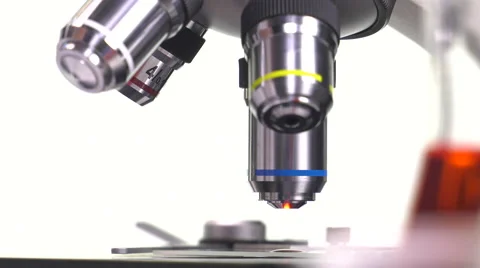 Settings elements of a microscope Video stock 64292906