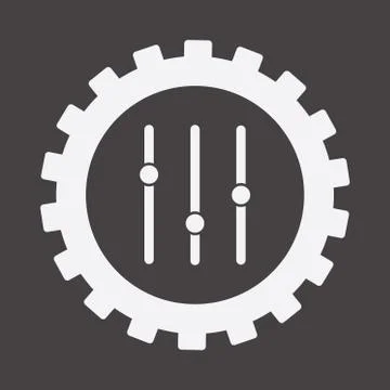 Settings Equalizer Thin Outline Illustration, Web Design Stock Illustration