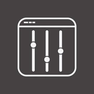 Settings Equalizer Thin Outline Illustration, Web Design Stock Illustration