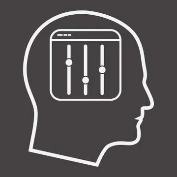 Settings Equalizer Thin Outline Illustration, Web Design Stock Illustration