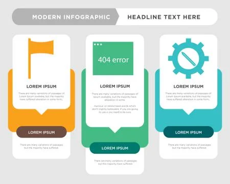 Settings, Error, Flag infographic Stock Illustration