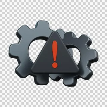 Settings error icon. 3d render Stock Illustration