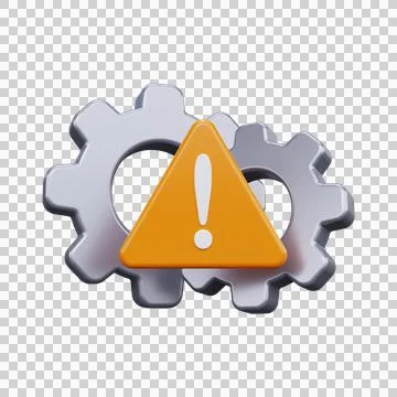 Settings error icon. 3d render Stock Illustration