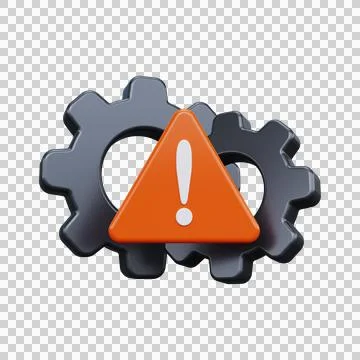 Settings error icon. 3d render Stock Illustration