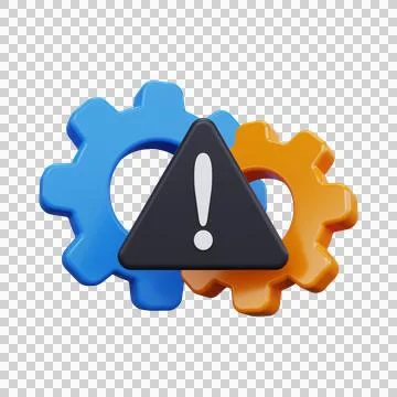 Settings error icon. 3d render Stock Illustration