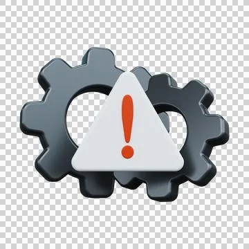 Settings error icon. 3d render Stock Illustration