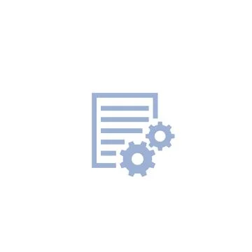 Settings file icon on white Stock Illustration