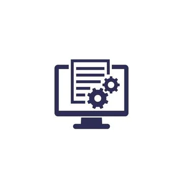 Settings file, system configuration icon Stock Illustration