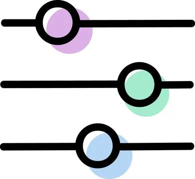 Settings filter sliders for data adjustment Stock Illustration