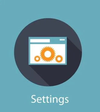 Settings Flat Concept Icon Vector Illustration 스톡 일러스트