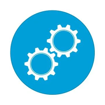 Settings, flat round icon Stock Illustration