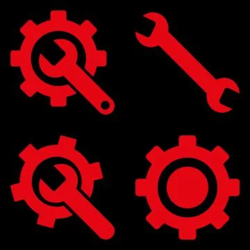 Settings Flat Vector Symbols Stock Illustration