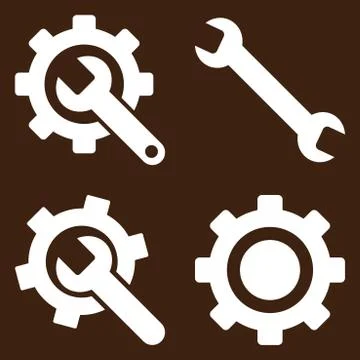 Settings Flat Vector Symbols 스톡 일러스트