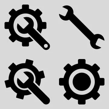 Settings Flat Vector Symbols Stock Illustration